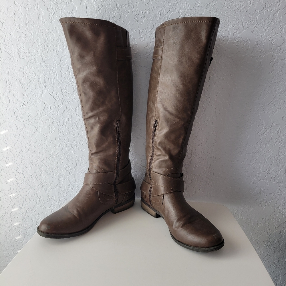 Rampage Women's Hansel Zipper and Buckle Knee- High Riding Boots SIZE 7 - Picture 6 of 14